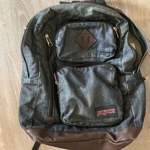 JANSPORT STUDENT BOOK-BAG - DENIM BACKPACK WITH LAPTOP INSERT. KIDS SCHOOL BAG